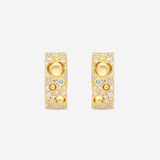 Roberto Coin Pois Moi Luna 18K Yellow Gold Diamond Hoop Earrings 8882509AYERX