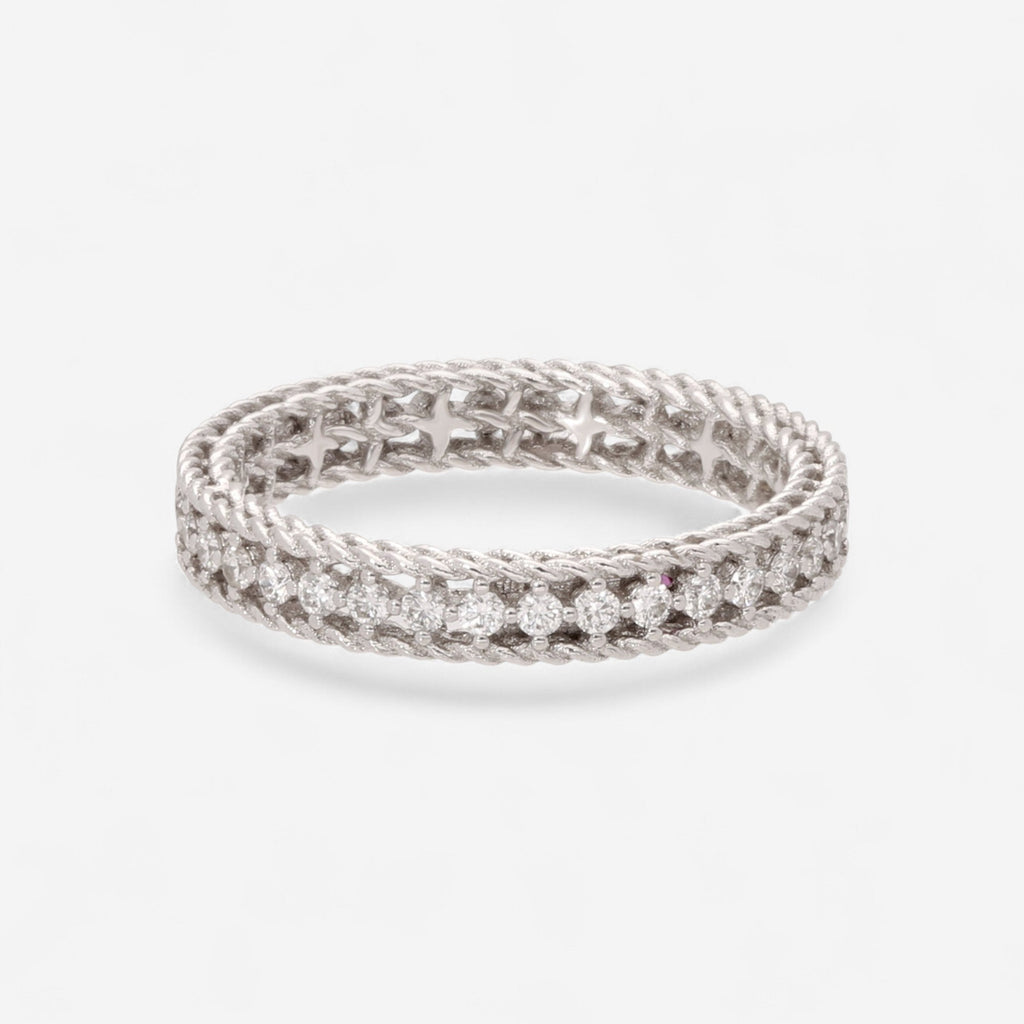 Roberto Coin Princess 18K White Gold and Diamond Ring Sz. 6.5 7771359AW65X