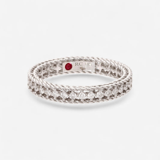 Roberto Coin Princess 18K White Gold and Diamond Ring Sz. 6.5 7771359AW65X