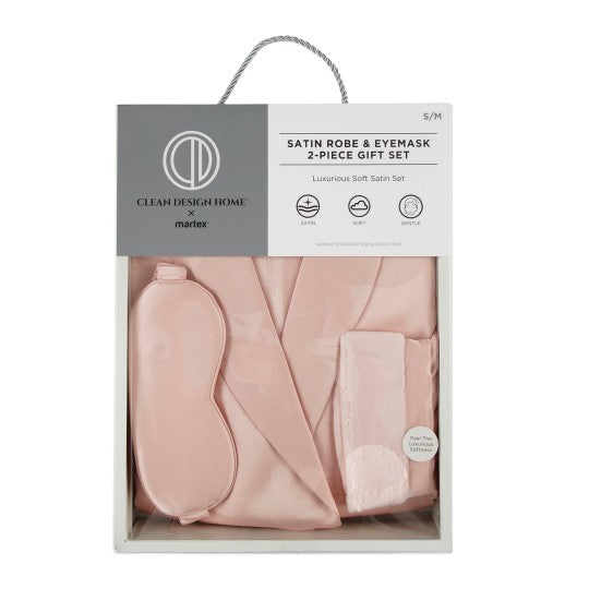 Clean Design Home® Satin Robe with Eyemask Gift Set