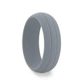 HAMMER Dual Groove Silicone Ring for Men and Women Grey Comfort Fit Hypoallergenic Thorsten - 8mm