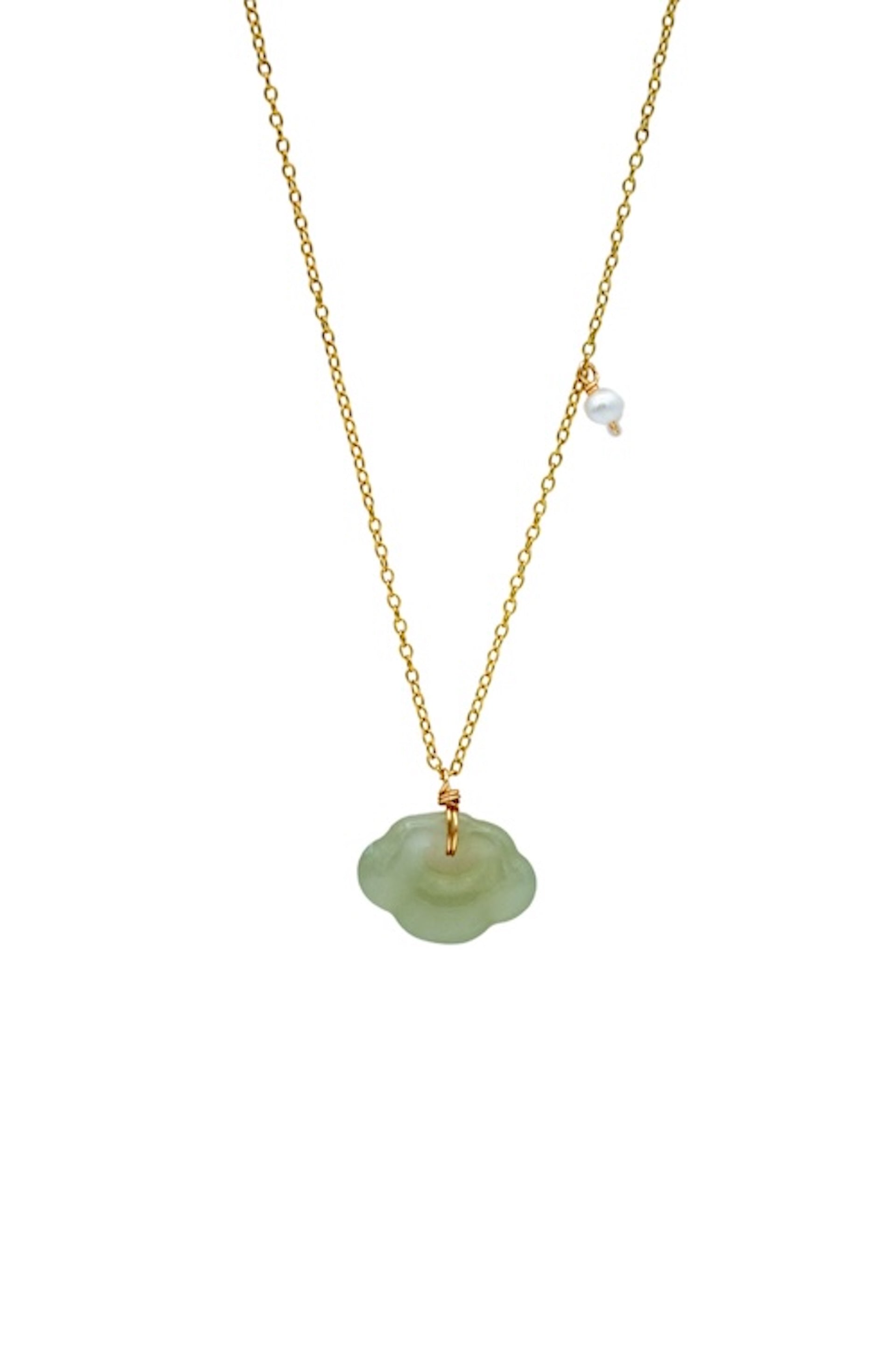 Cloud — Green Jade Pendant Necklace