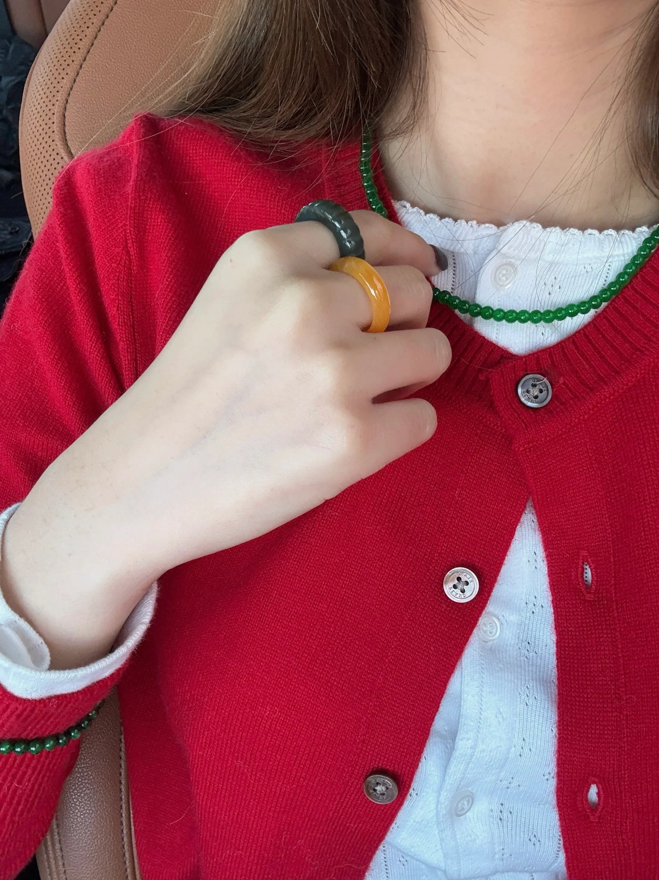 Forest — Green Chalcedony Beaded Necklace