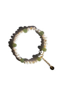 Isabelle — Pearl and Green Jade Bracelet
