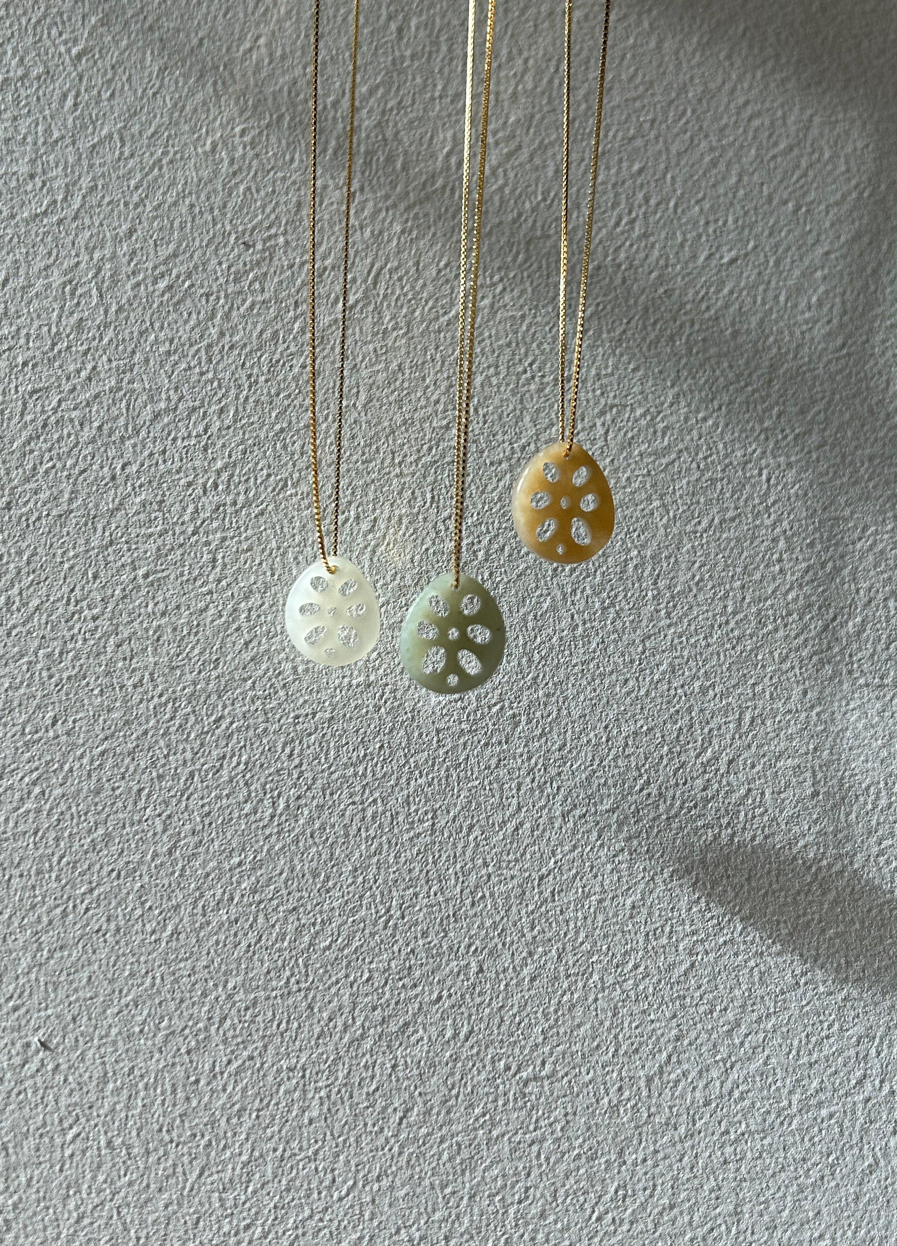 Lotus Root Jade Pendant Necklace