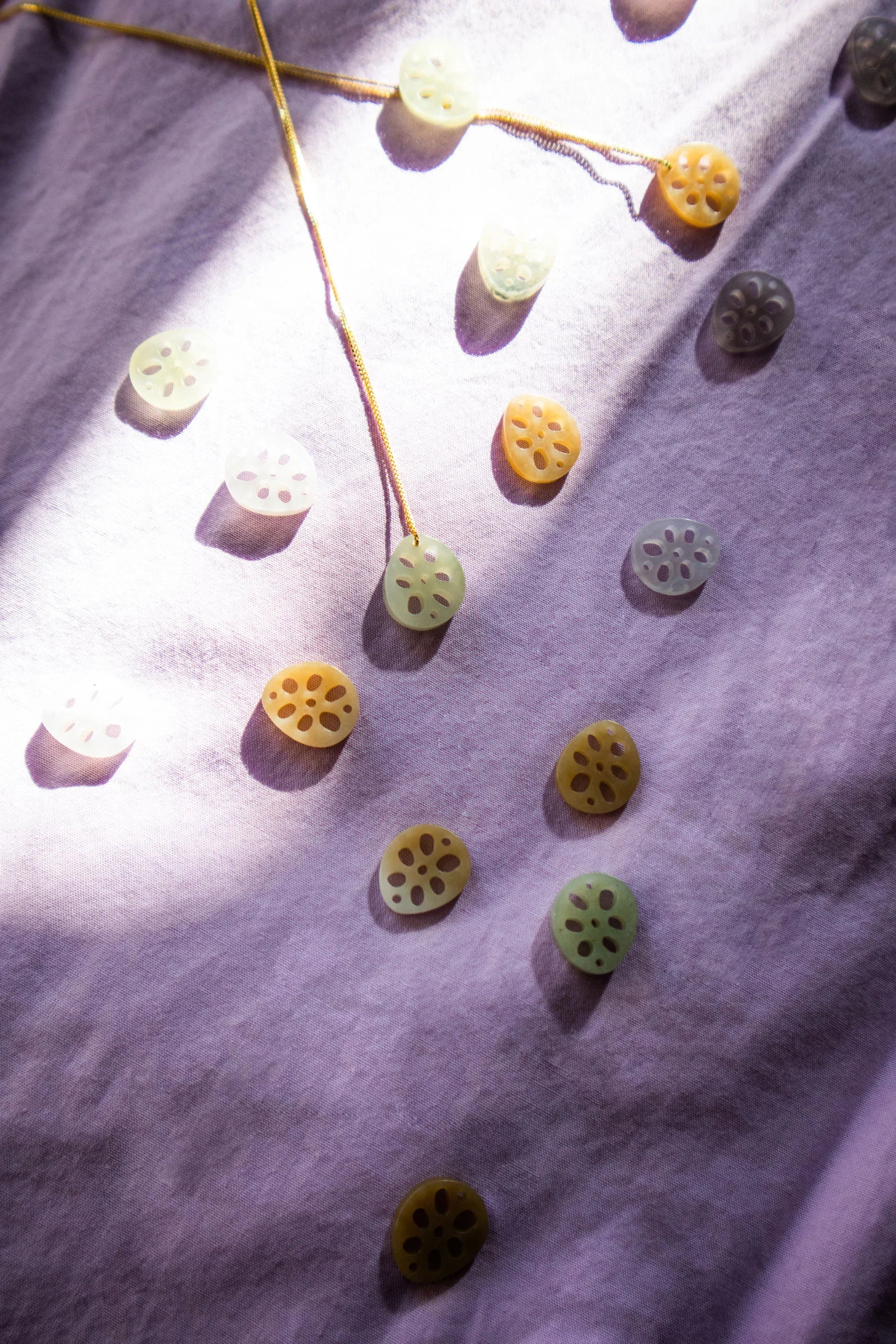 Lotus Root Jade Pendant Necklace