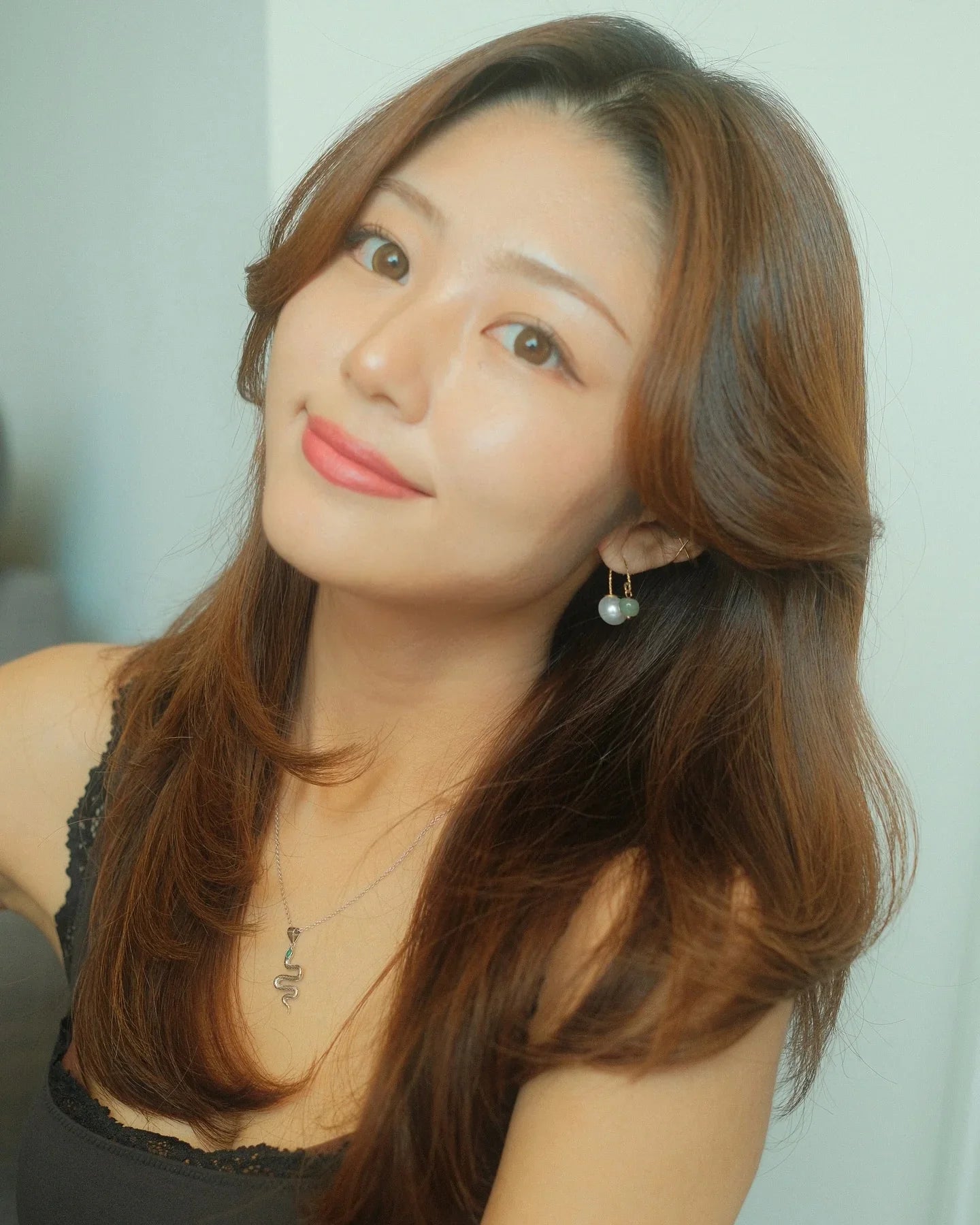 Ana — Pearl Jade Thread Earrings