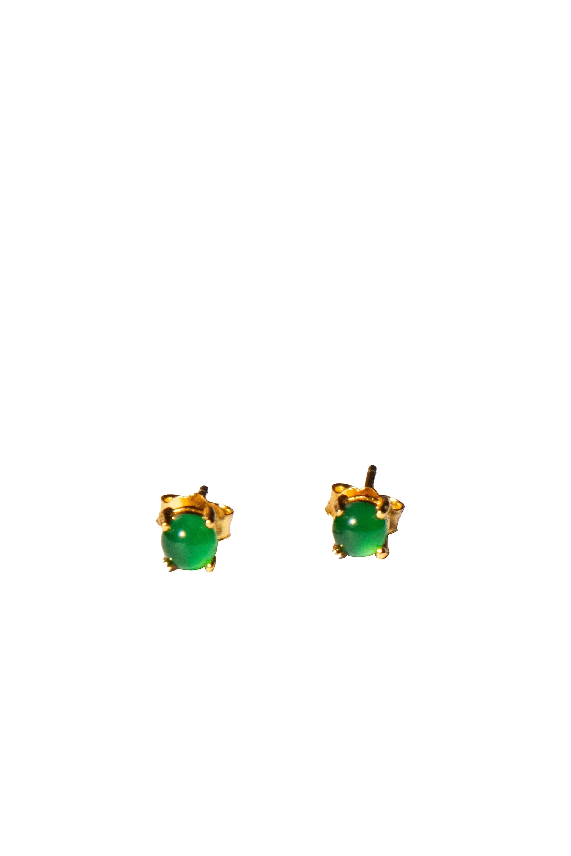seree Atelier | Remi — Imperial Green Jade Stud Earrings