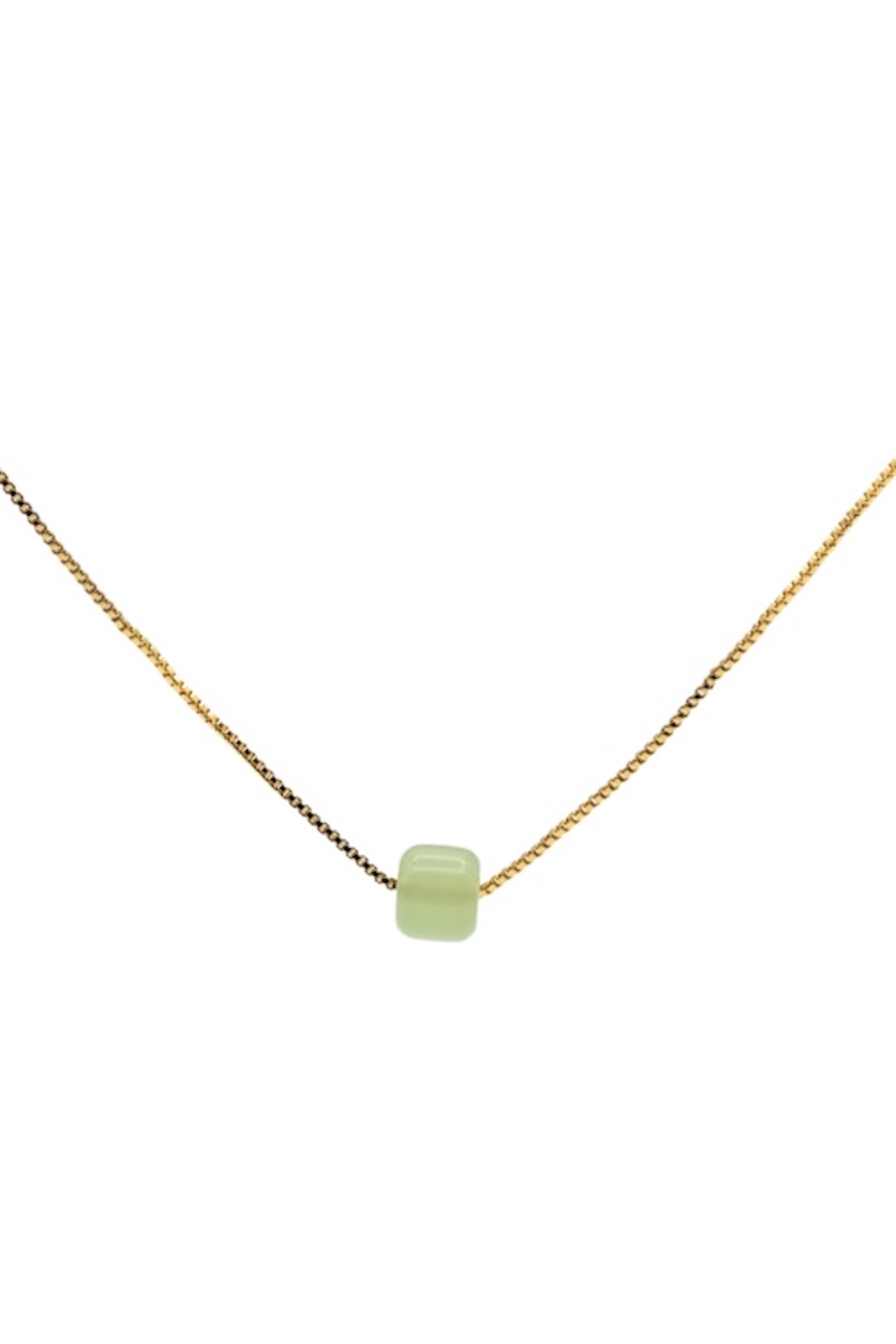 Beetle — Green Bead Jade Necklace