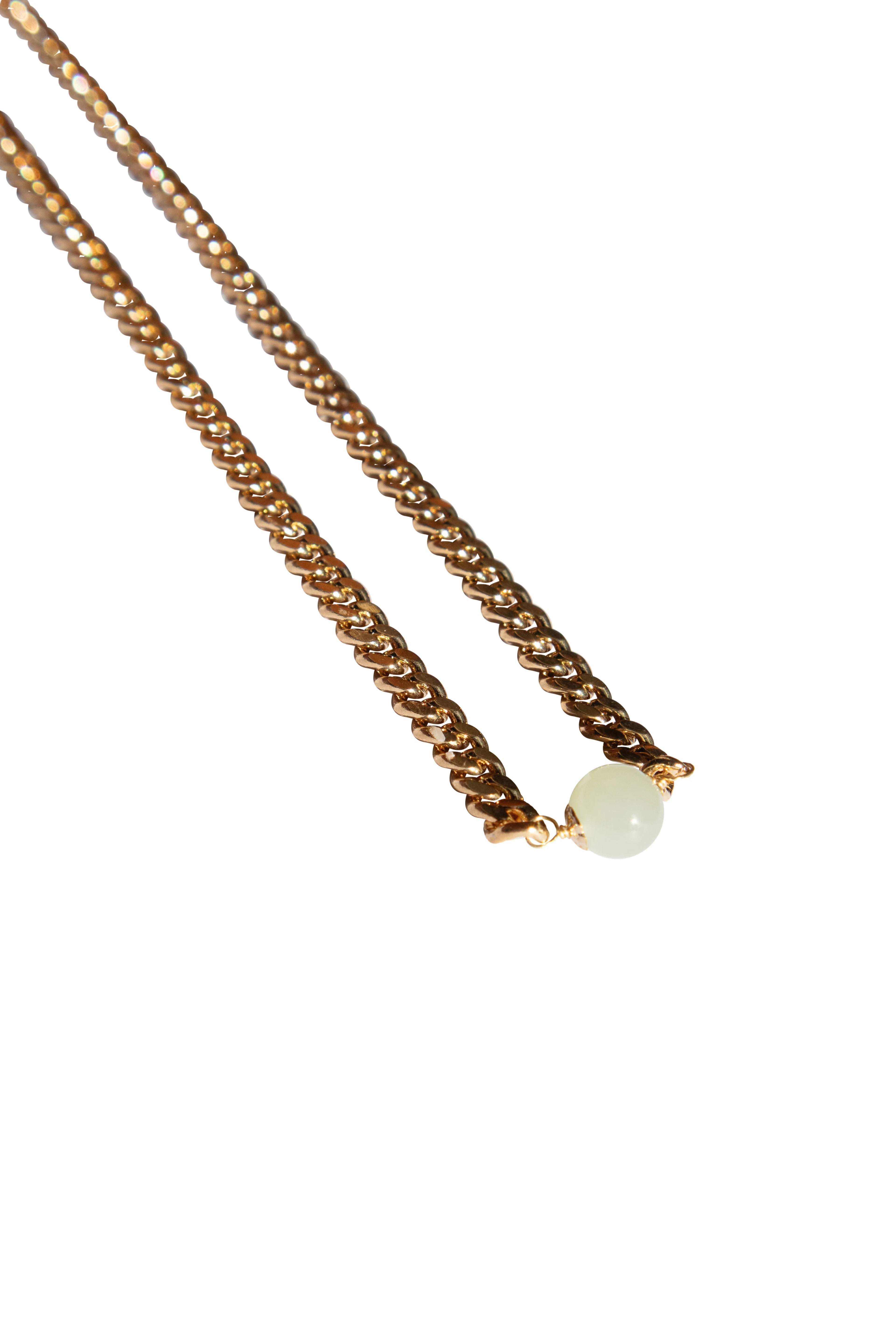 Charlotte — Green Jade Gold Chain Necklace