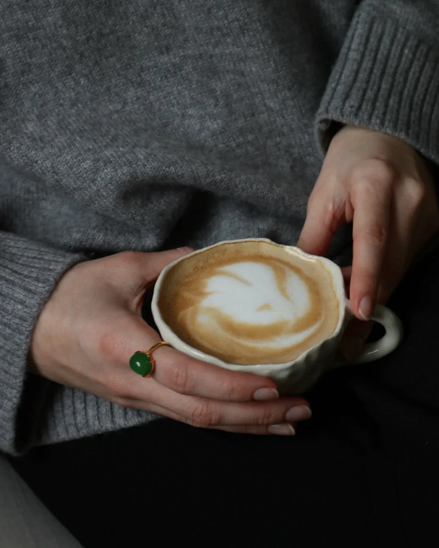 Dew — Green Jade Stone Ring