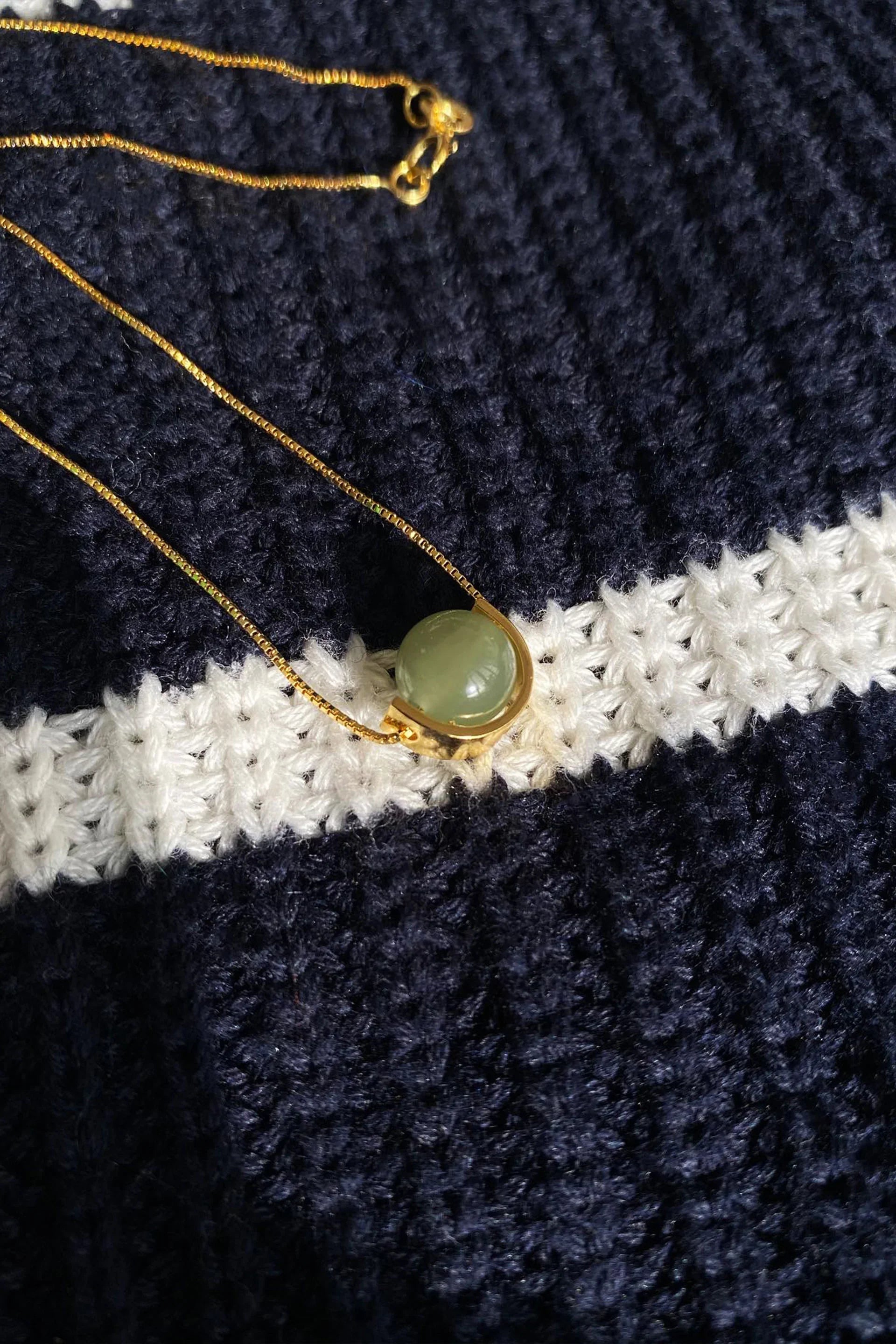 Equinox — Green Bead Jade Necklace