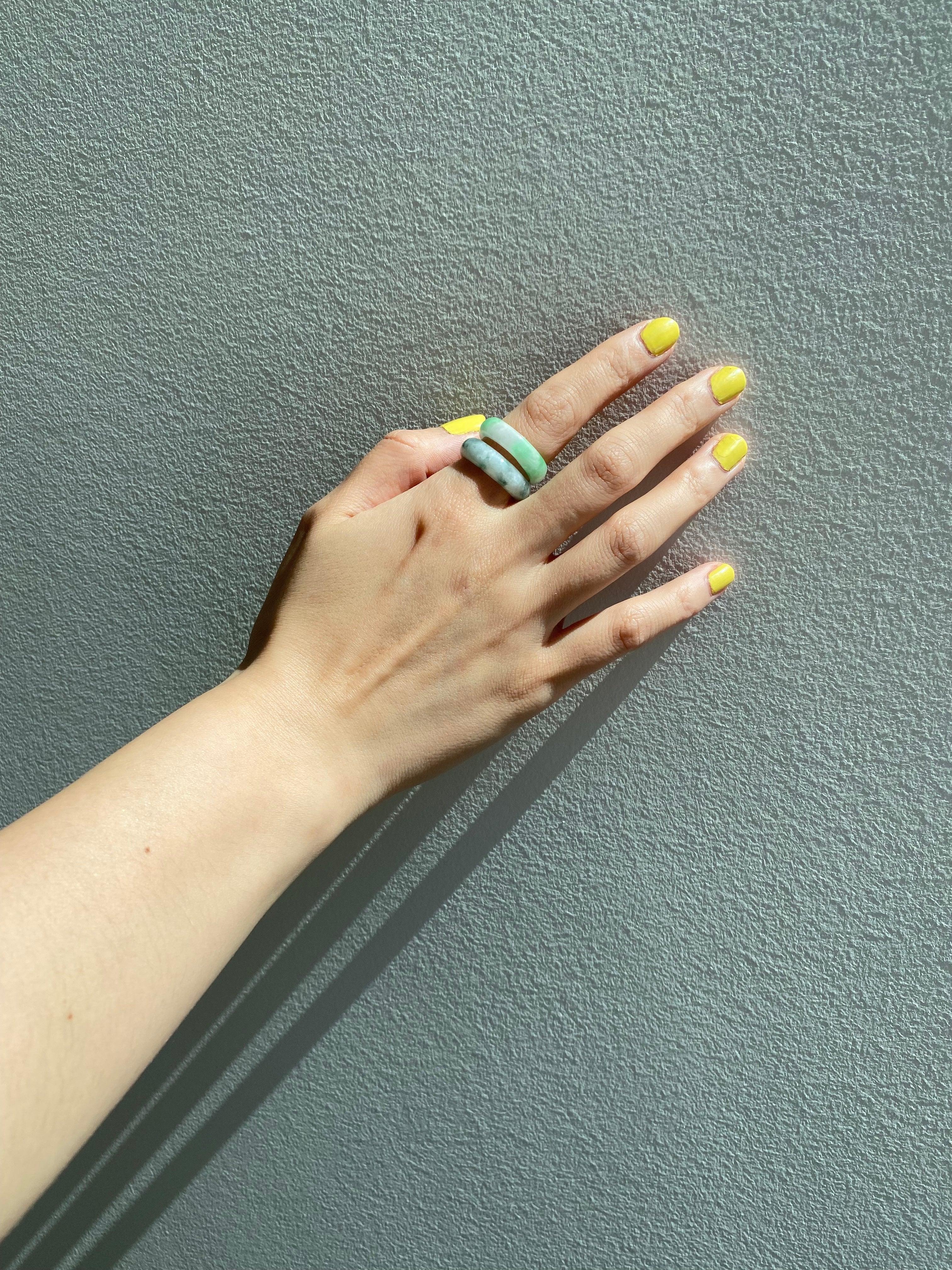 Koi — Mottled Green Jade Ring