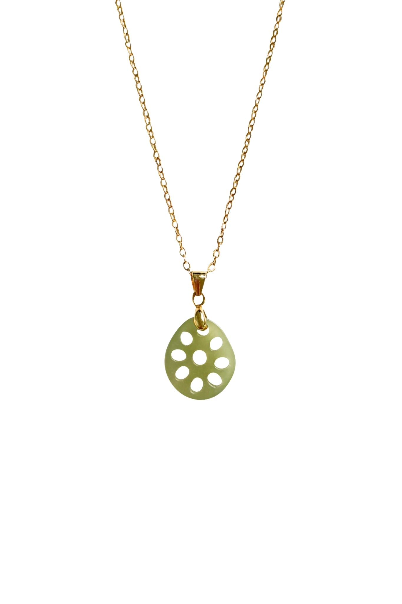 Lotus Root Jade Pendant Necklace