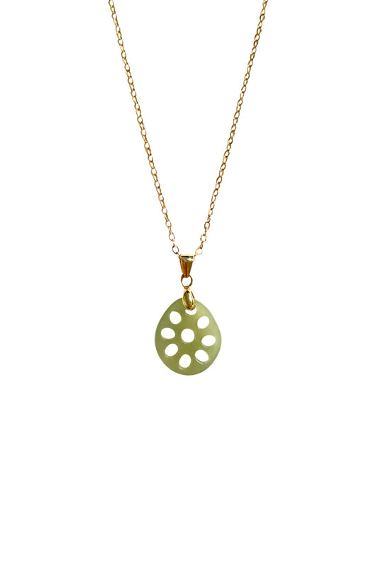 Lotus Root Jade Pendant Necklace