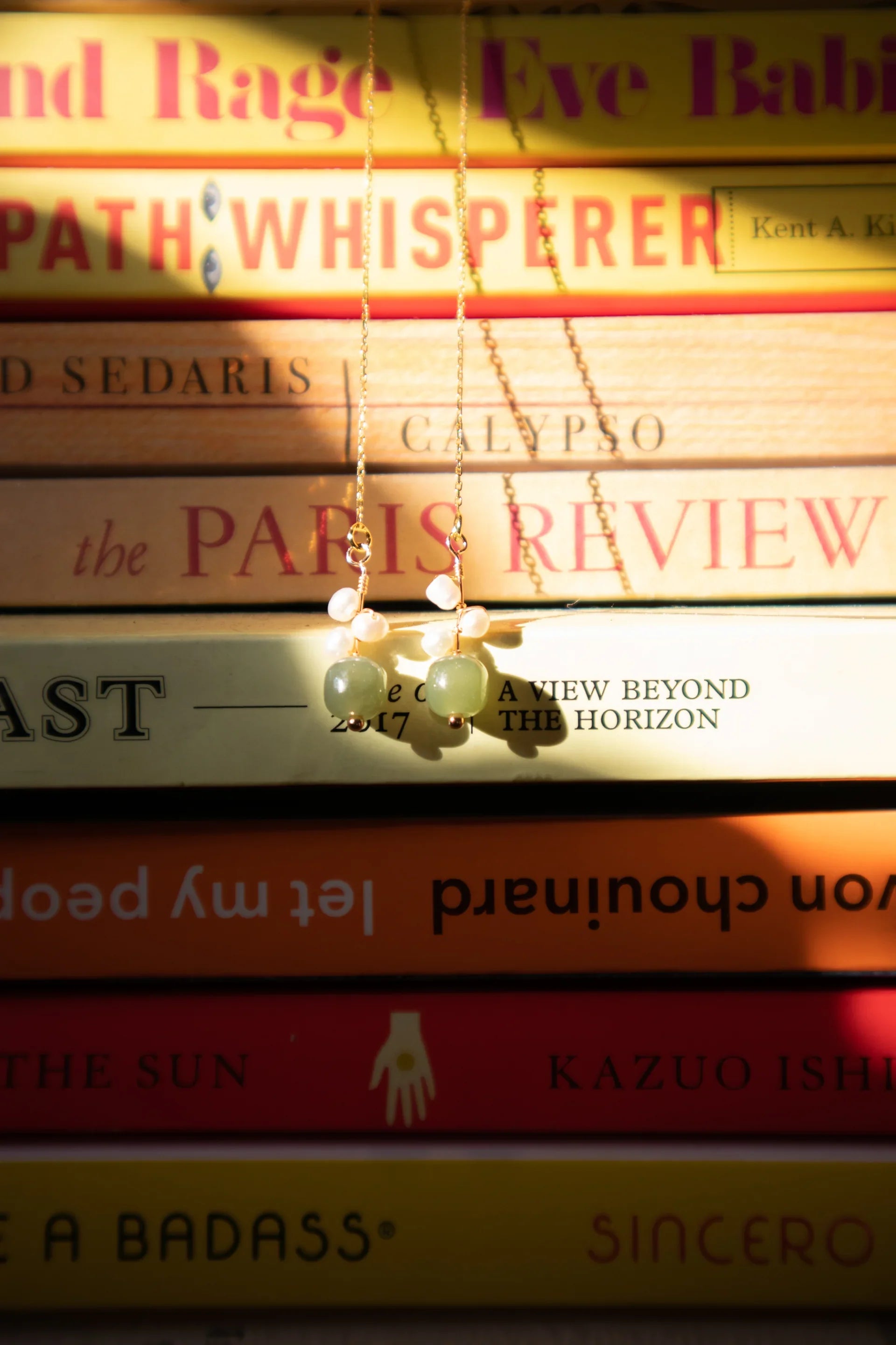 Madeleine — Jade and Freshwater Pearl Drop Earrings