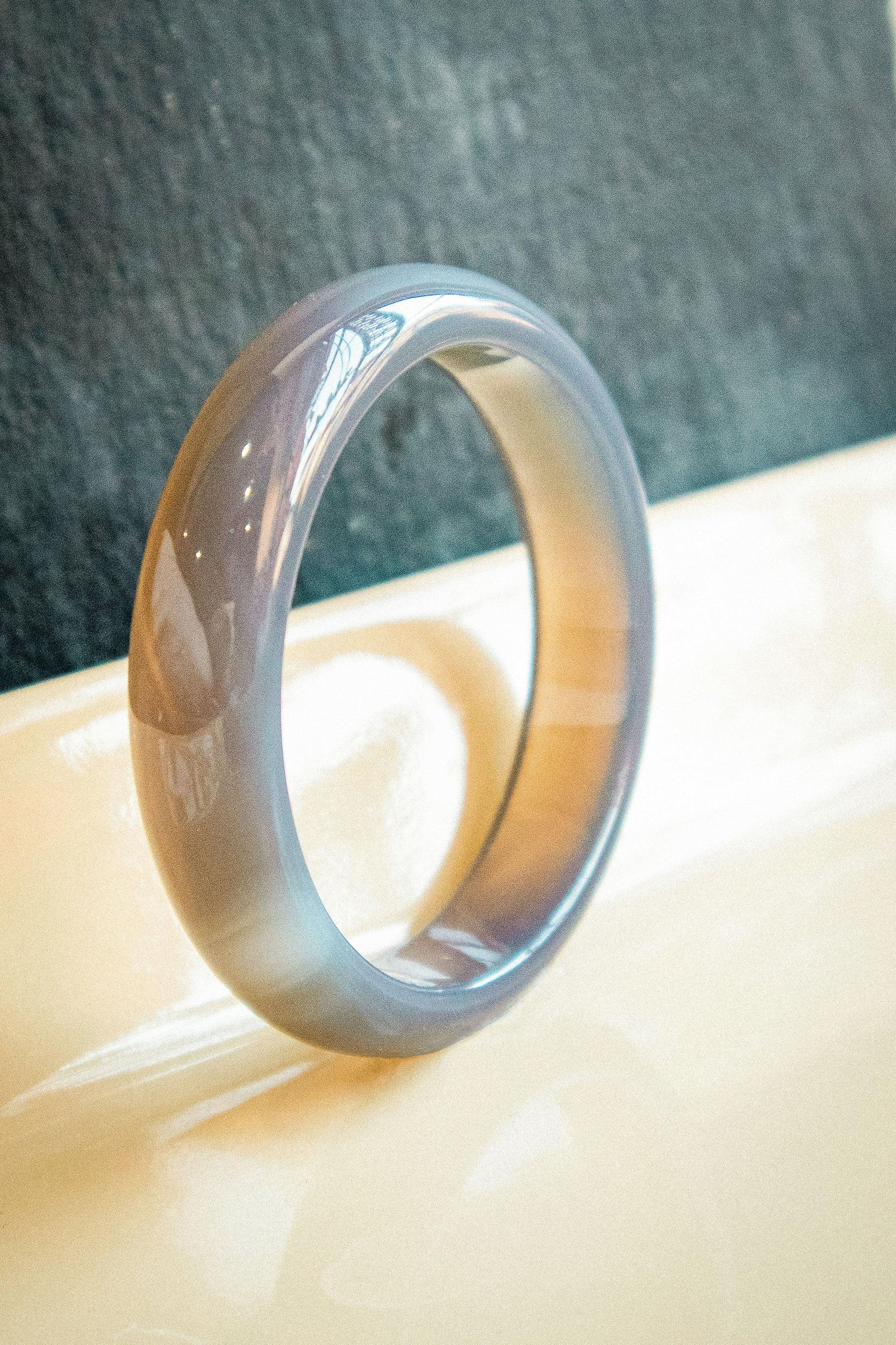 Moon — Purple Grey Jade Stone Bangle