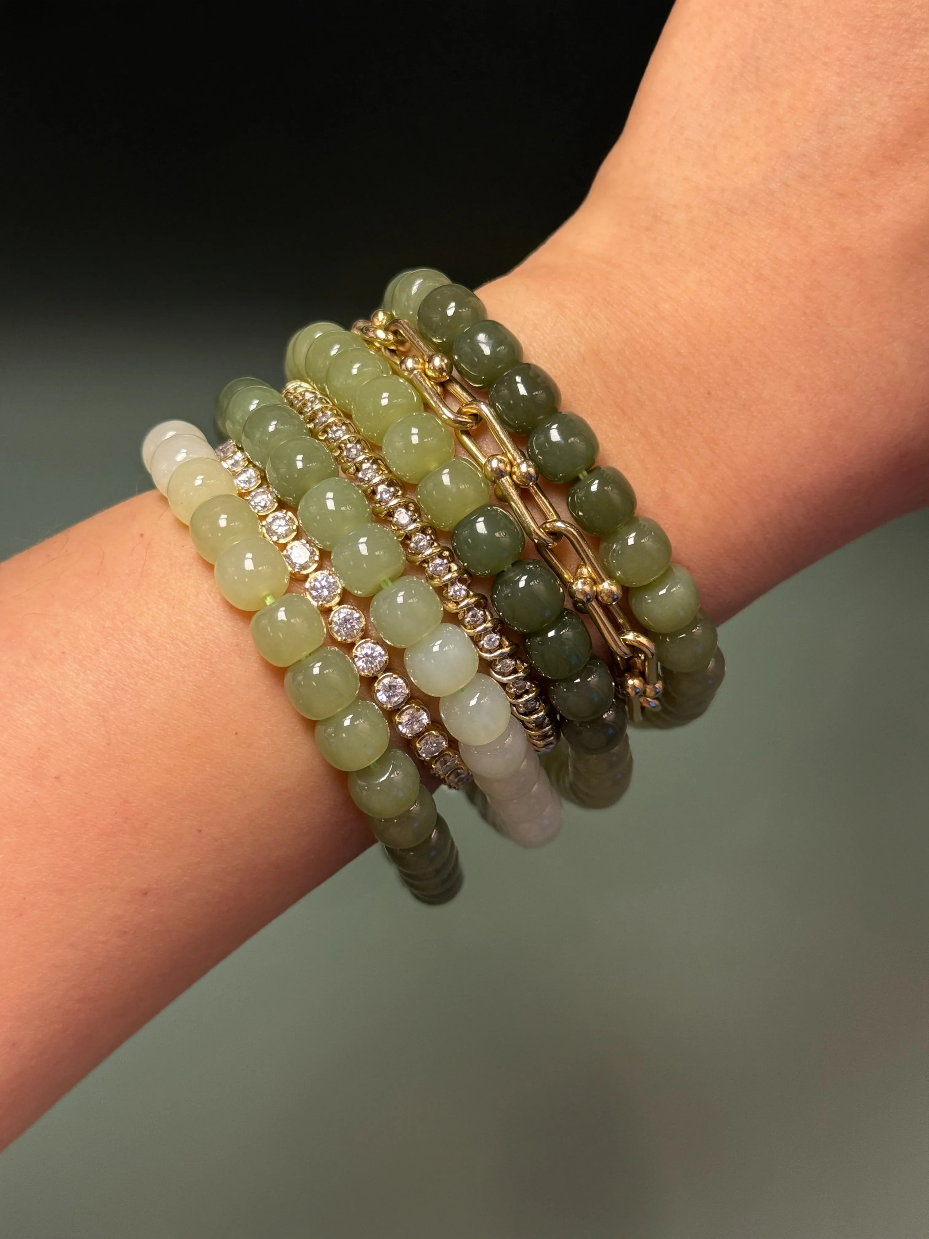 Ombre — Beaded Jade Bracelet