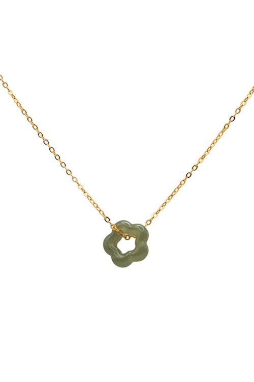 Plum Blossom — Green Jade Pendant Necklace