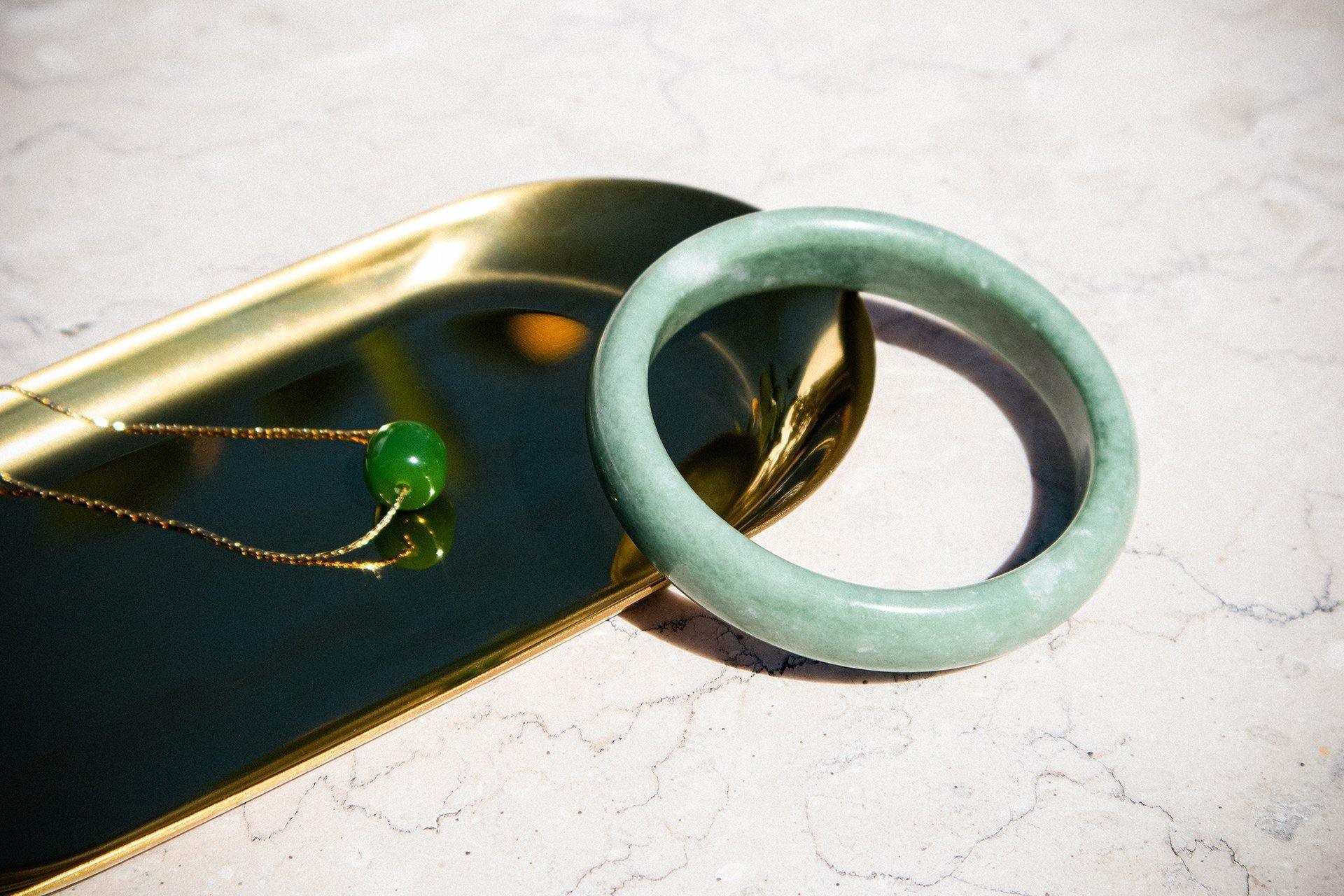Tennis — Opaque Green Jade Stone Bangle