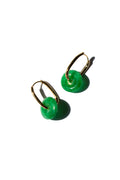 Willow — Green Jade Stone Hoop Earrings