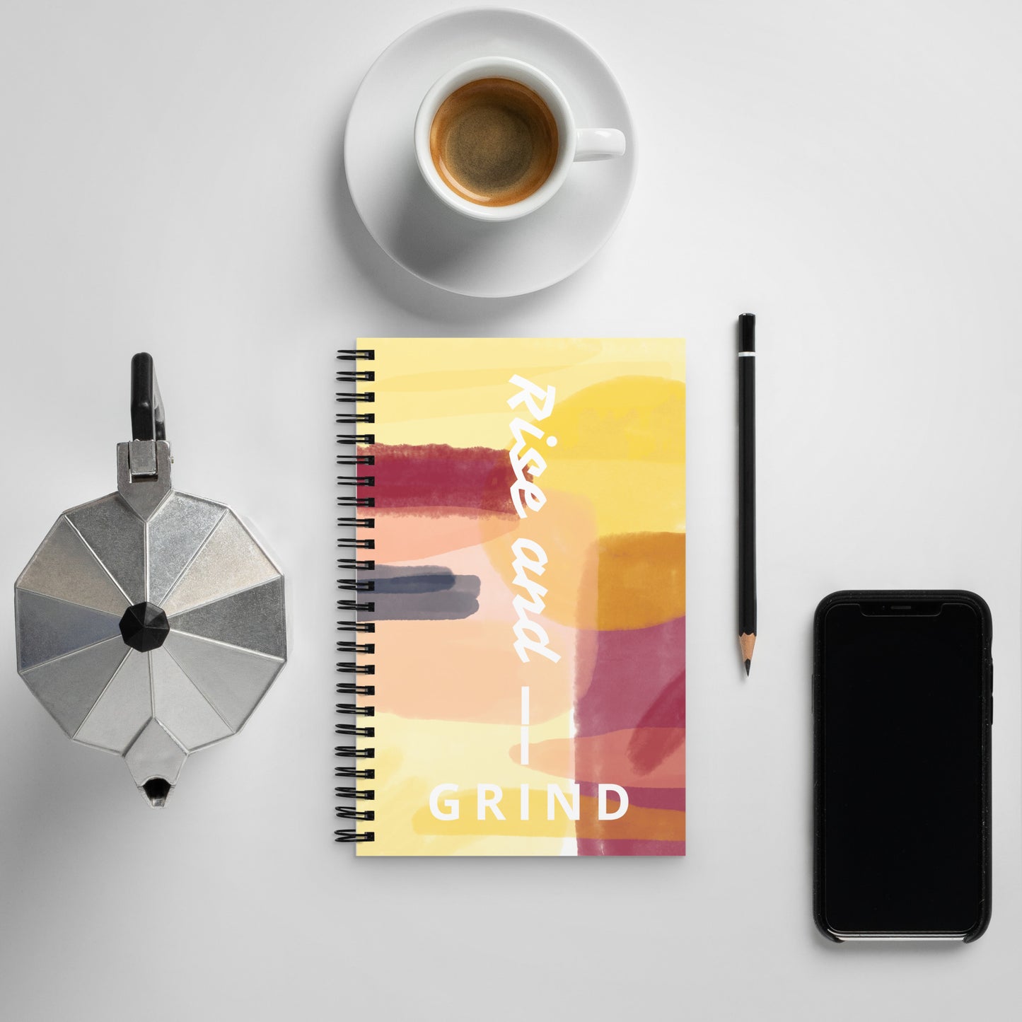 Rise and Grind Spiral notebook