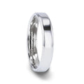 LUCY Sterling Silver Polished Flat-Center Women’s Wedding Band with Beveled Edges - 4mm