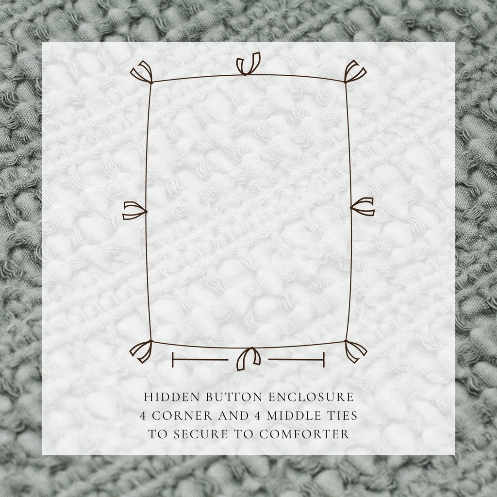 100% Cotton Honeycomb Waffle Duvet Set - Mattea Collection