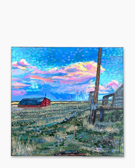 Twilight Sunset Farm - @ sptreuvyn ( Original Painting )
