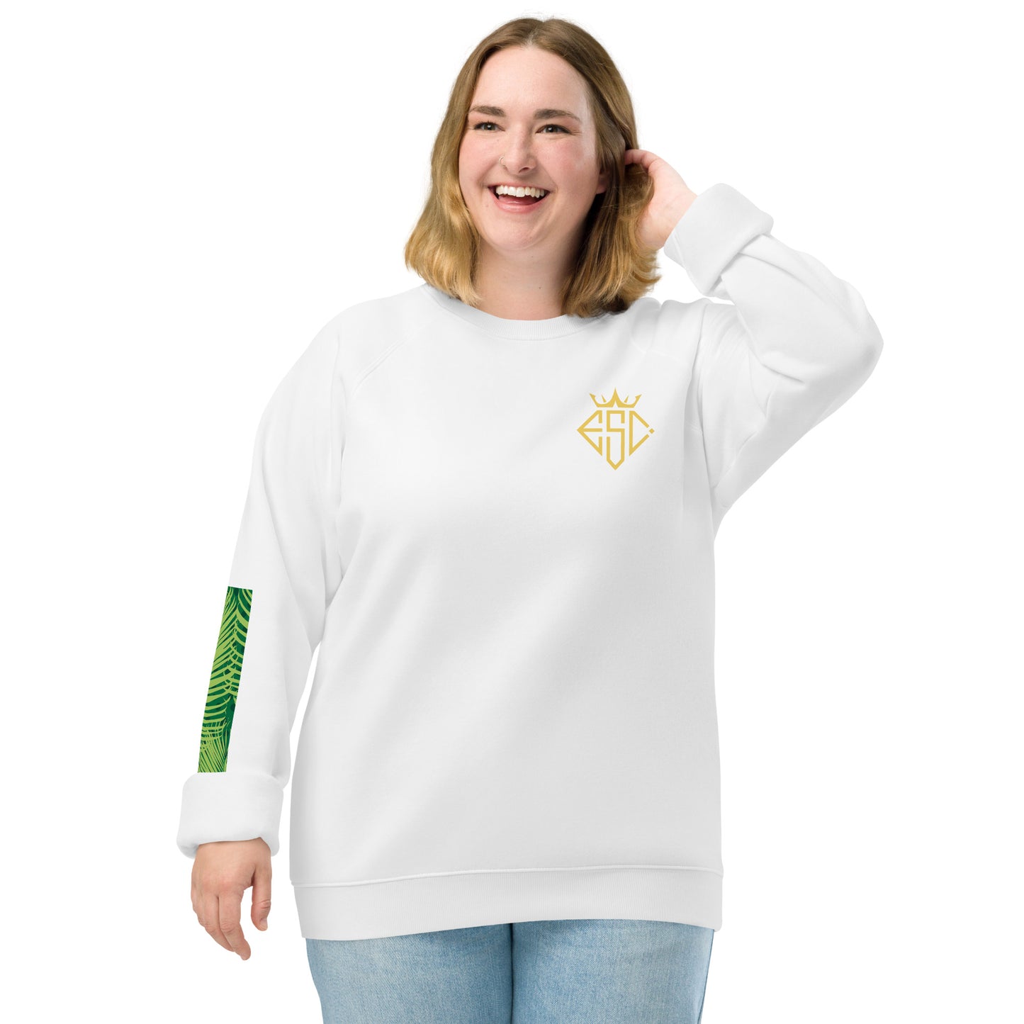 Unisex organic raglan sweatshirt