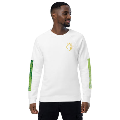 Unisex organic raglan sweatshirt