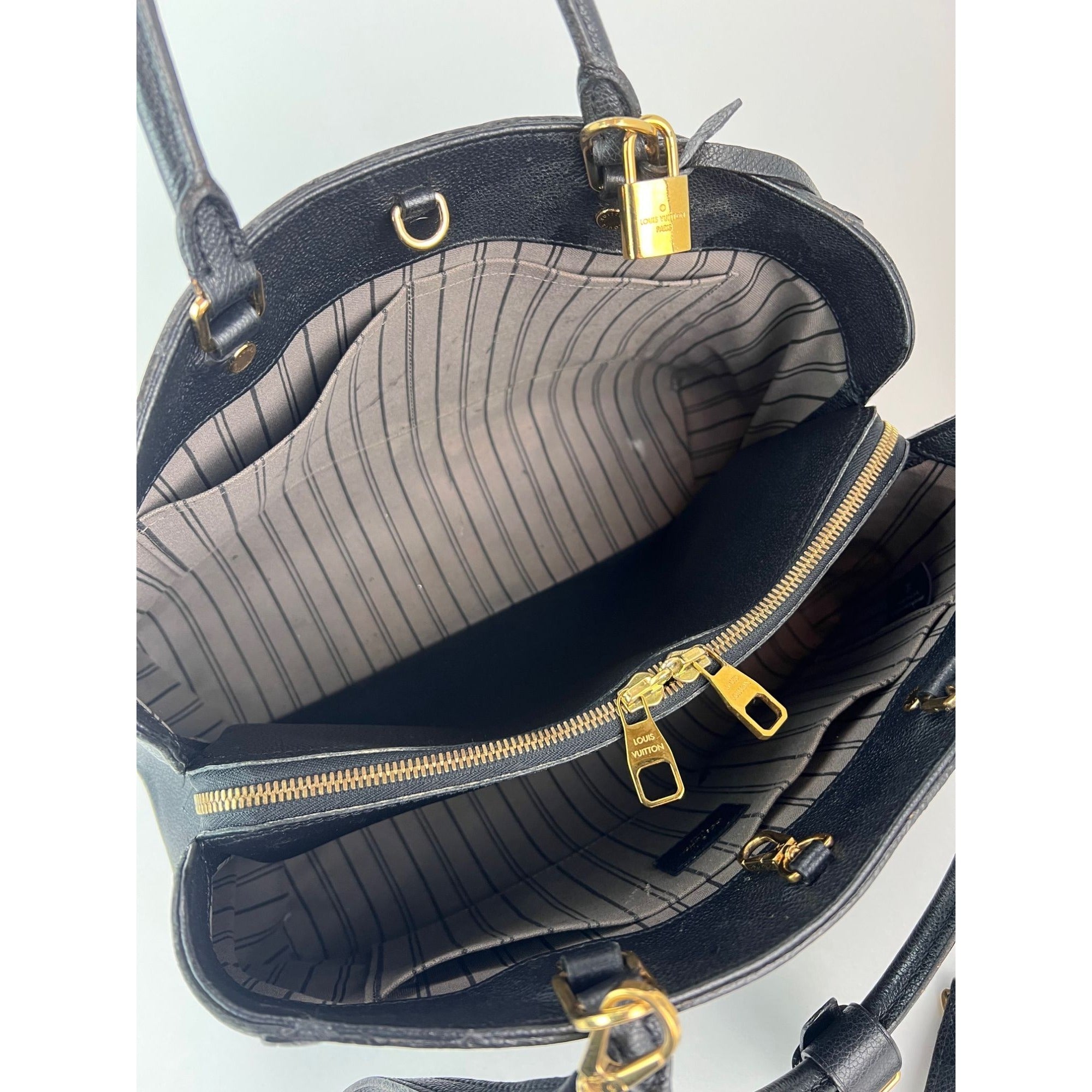 Louis Vuitton Montaigne GM Black Empriente Leather Shouder bag