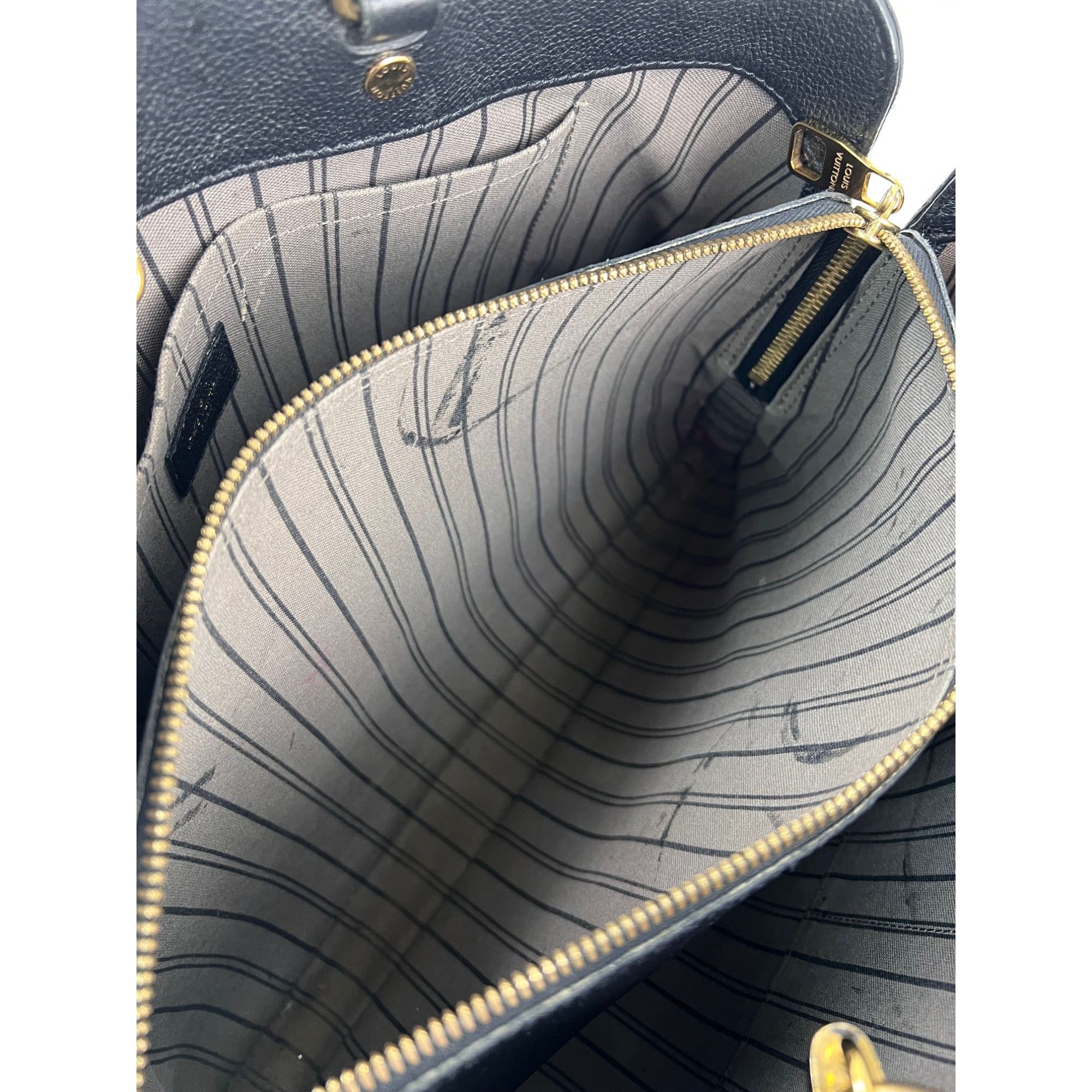 Louis Vuitton Montaigne GM Black Empriente Leather Shouder bag