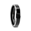 MACLAREN Black Polished Center Tungsten Wedding Band with Polished Gray Beveled Edges, 4mm–8mm