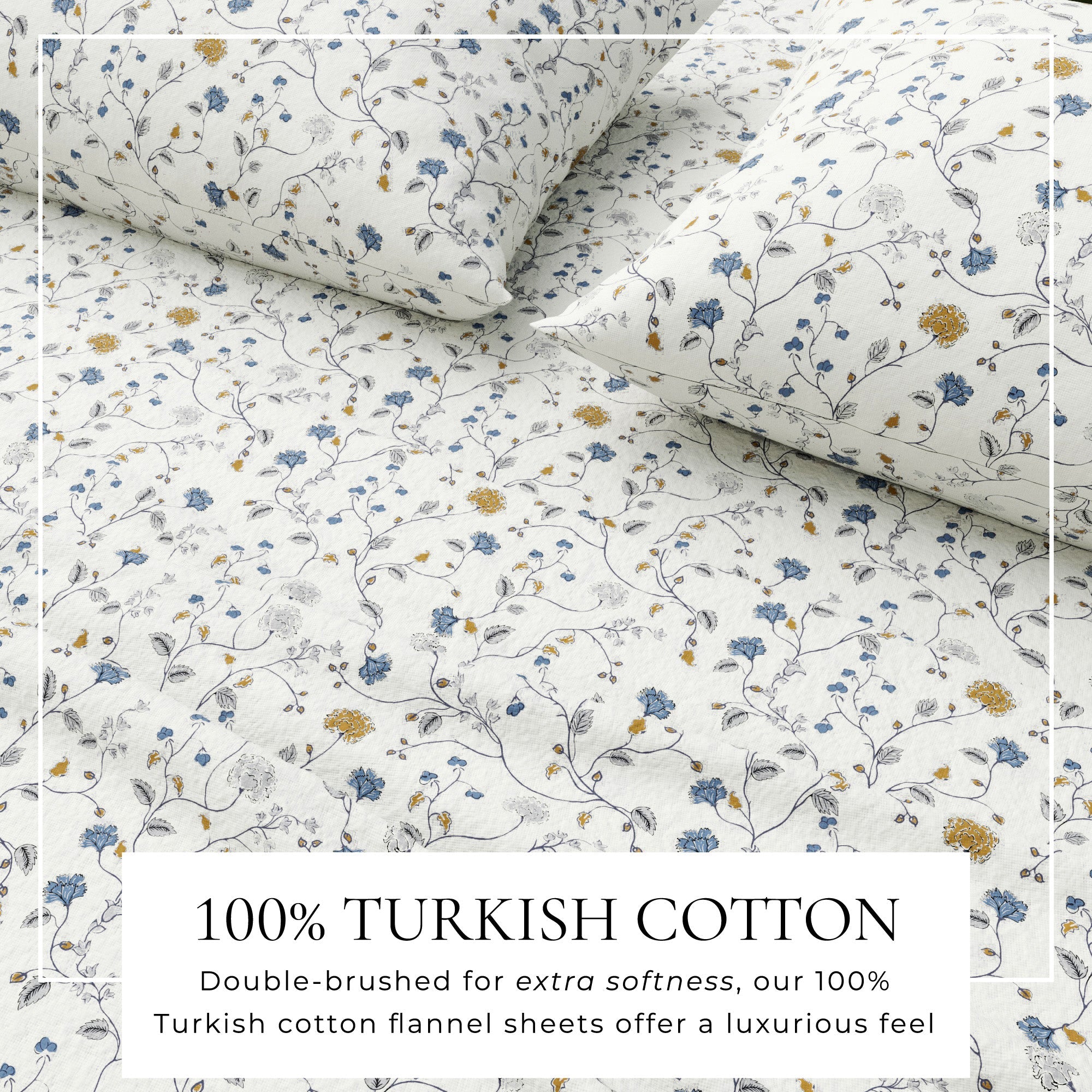 Turkish Cotton Flannel Sheet Set - Winter Floral Collection