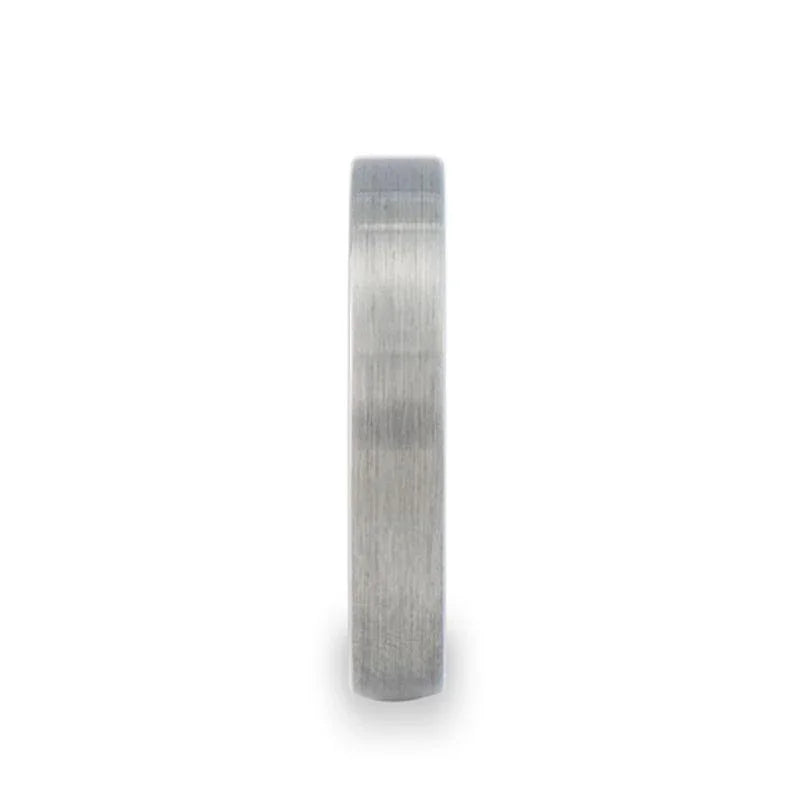 MESSALINA Flat Brushed Tungsten Carbide Wedding Band, 4mm or 6mm