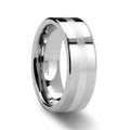 GEMINI Pipe Cut Tungsten Carbide Ring with Silver Inlaid 6mm & 8mm