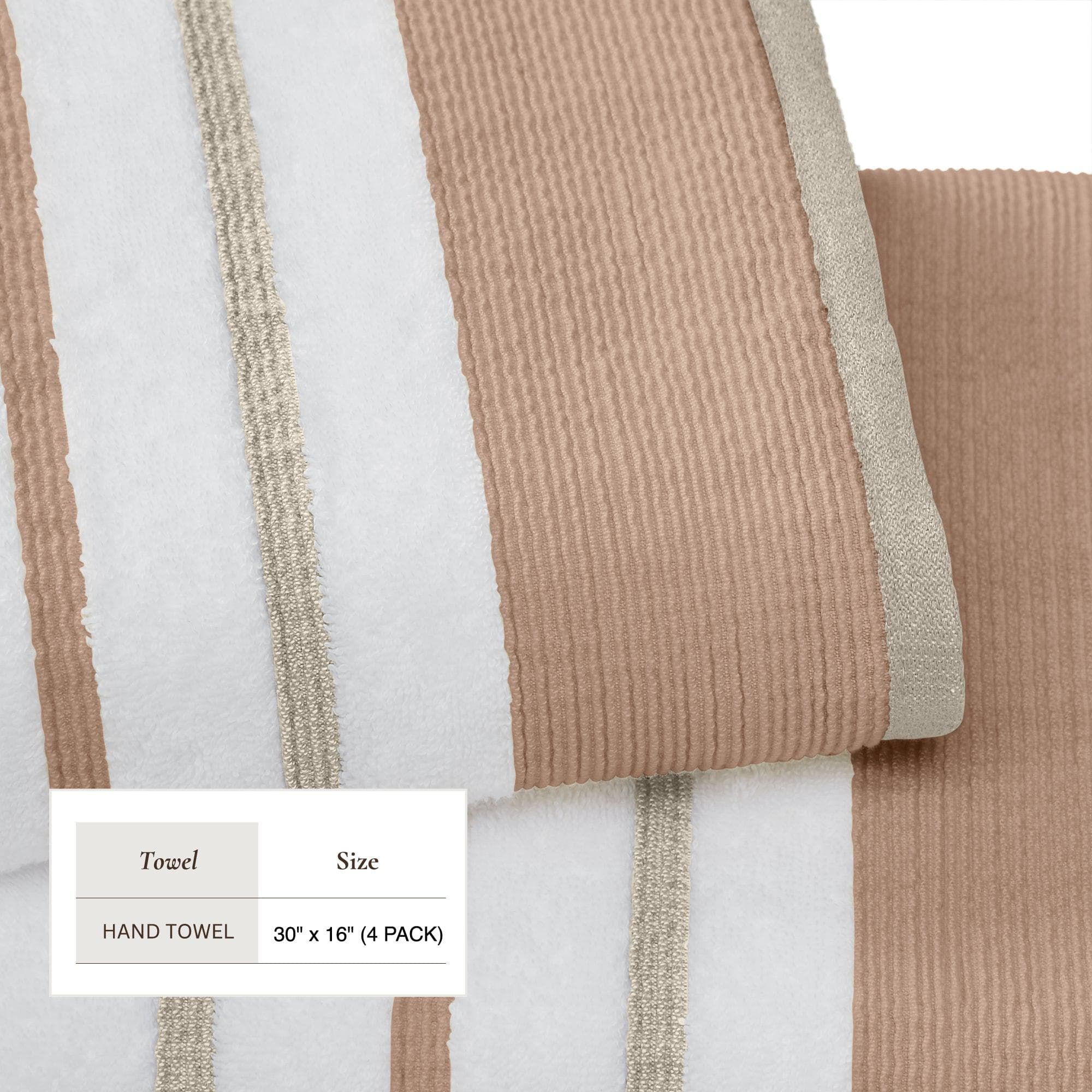 Decorative Cotton Stripe Bath Towel Set - Noelle Collection