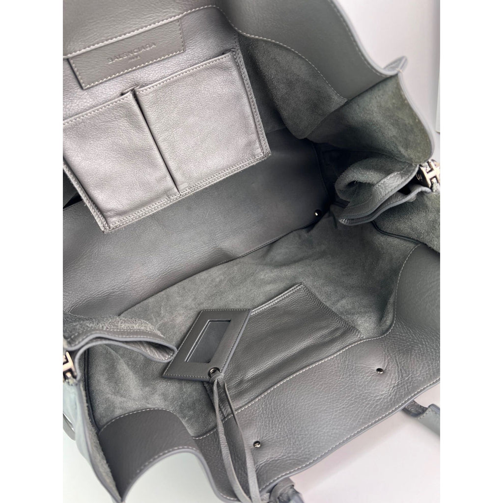 Balenciaga Veau Papier A4 Zip Around Grey Shoulder Bag